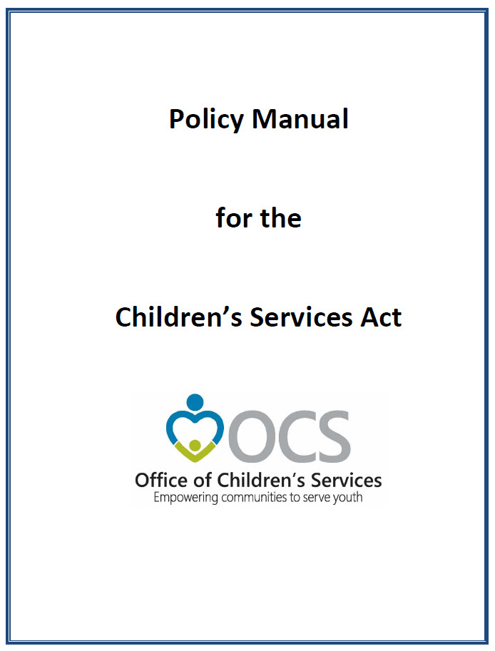 Policy Manual for Children's Services Act